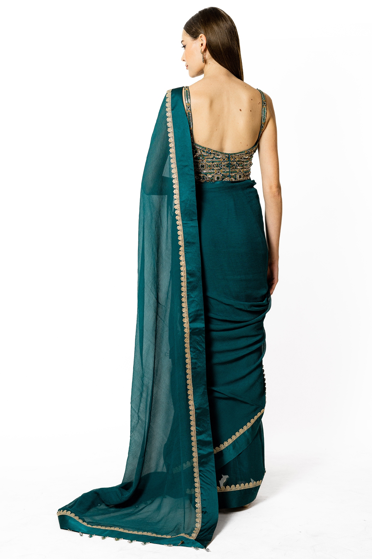 Traditional Green color Satin Silk, Silk fabric Saree : 1704333