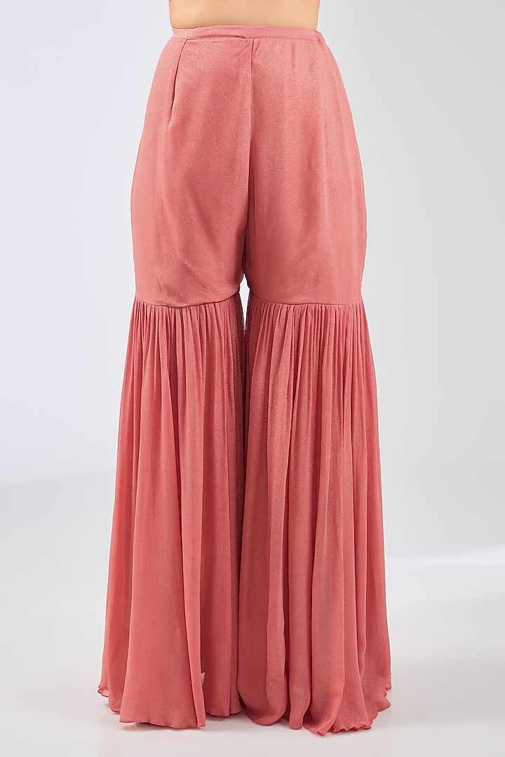 Pink Bandhani Hand Embroidered Kurta Set by Rabani & Rakha at Pernia's Pop Up Shop