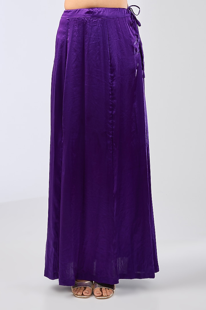 Purple Georgette Sequins Embroidered Reception Saree Set by Rabani & Rakha at Pernia's Pop Up Shop
