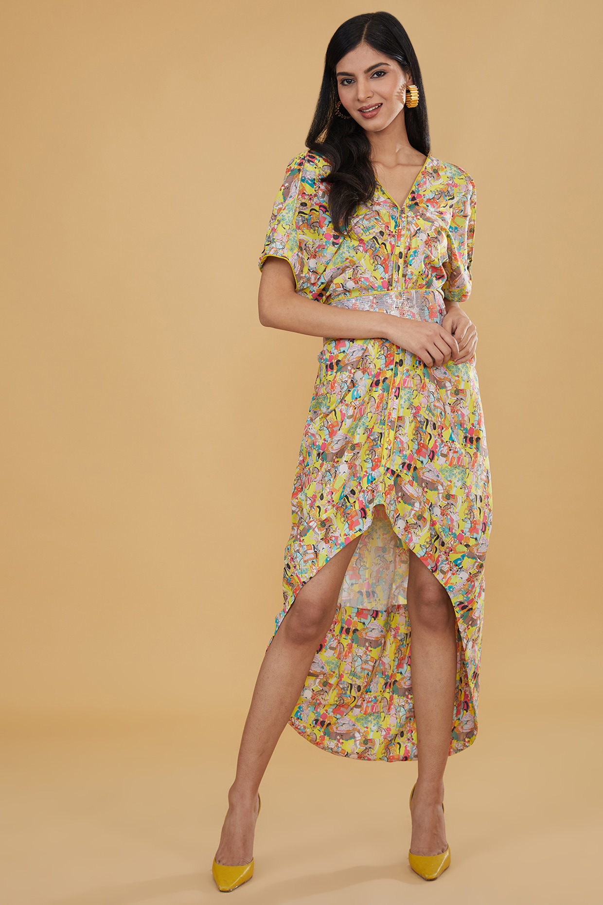 Finelylove Knee Length Dress Dresses Under 20 Dollars For Women V-Neck  Solid Long Sleeve Maxi Beige - Walmart.com