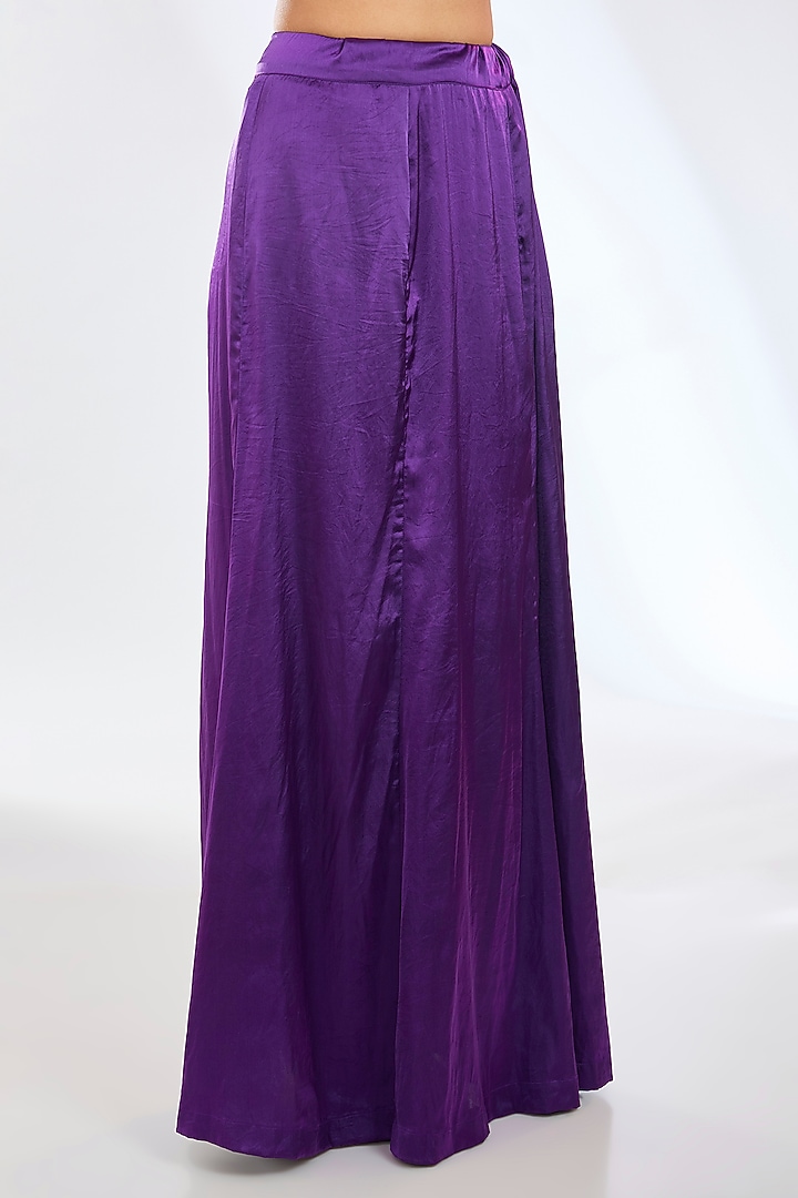 Purple Georgette Sequins Hand Embroidered Draped Reception Saree Set by Rabani & Rakha at Pernia's Pop Up Shop