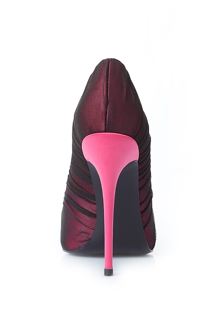 Pink Satin Silk & Tulle Stiletto Pumps by Runway Reinvented at Pernia's Pop Up Shop
