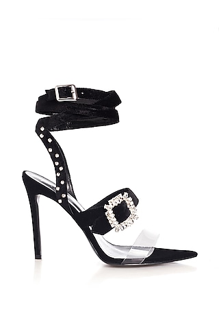 Black Open-Toe Stilettos by Runway Reinvented