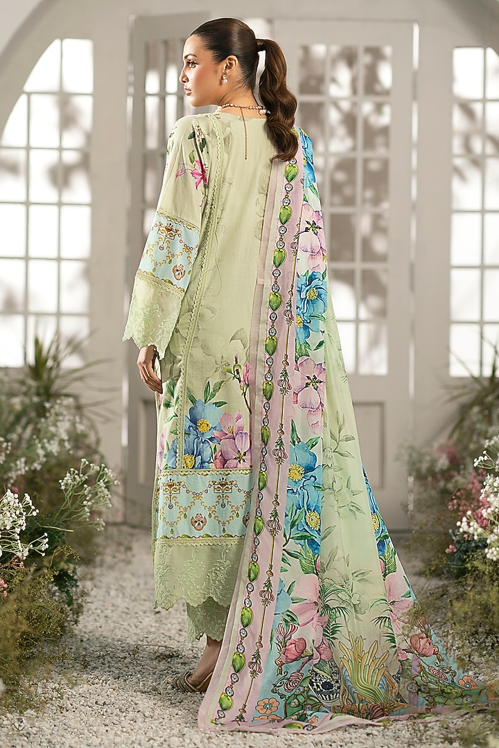 Mint Cotton Digital Printed Kurta Set by RINESSA at Pernia's Pop Up Shop