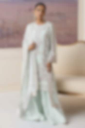 Light Green Organza Zari Work Kurta Set by RINESSA at Pernia's Pop Up Shop