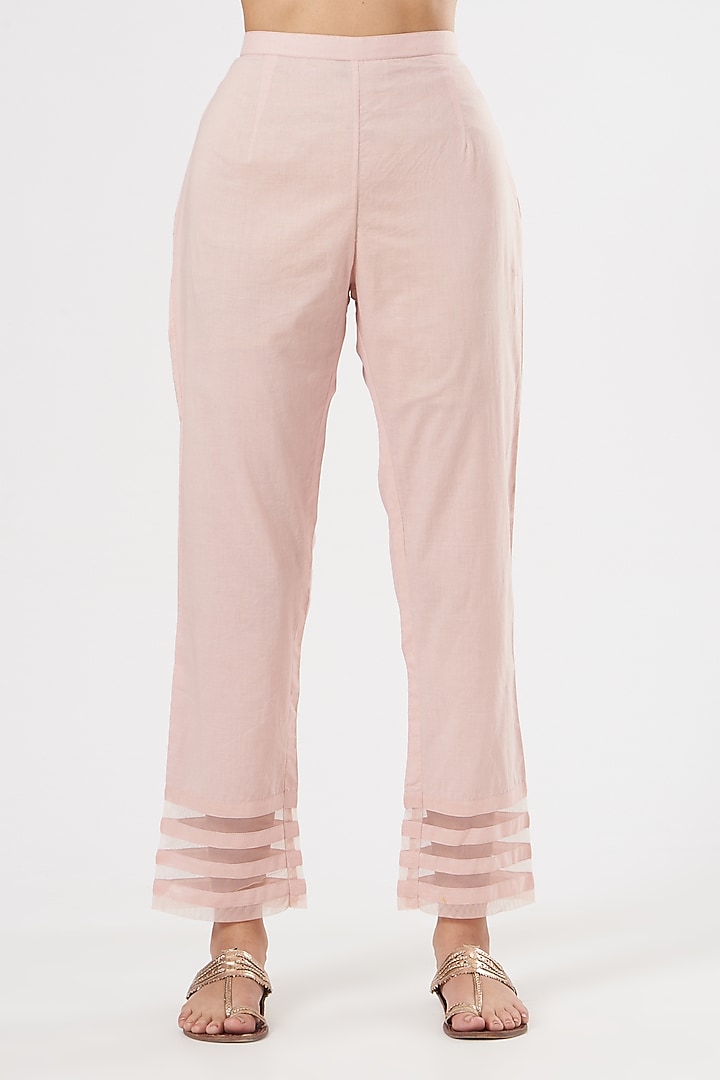 Blush Pink Embroidered Kurta Set by Rajat & shradda at Pernia's Pop Up Shop