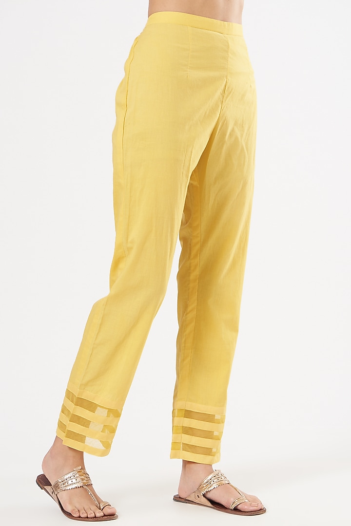 Yellow Embroidered Kurta Set by Rajat & shradda at Pernia's Pop Up Shop