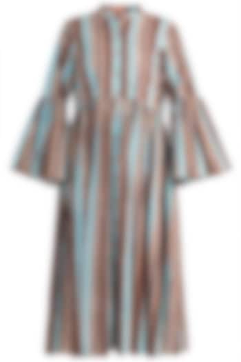 Multicolored Striped Button Down Dress by Ruchira Nangalia