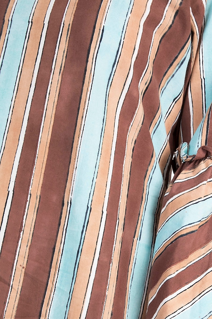 Multicolored Striped Ruffled Dress by Ruchira Nangalia at Pernia's Pop Up Shop