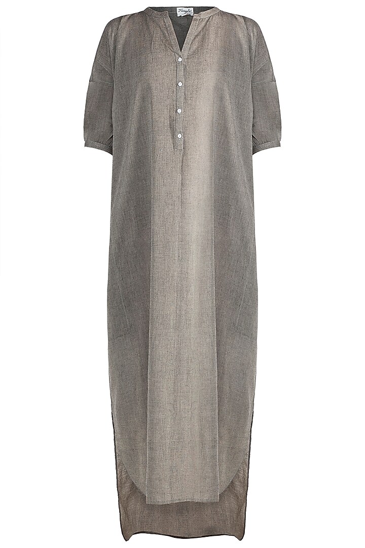 Charcoal Grey High-Low Tunic Dress by Ruchira Nangalia