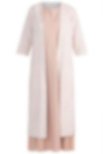 Blush Pink Layered Dress With Jacket by Ruchira Nangalia at Pernia's Pop Up Shop