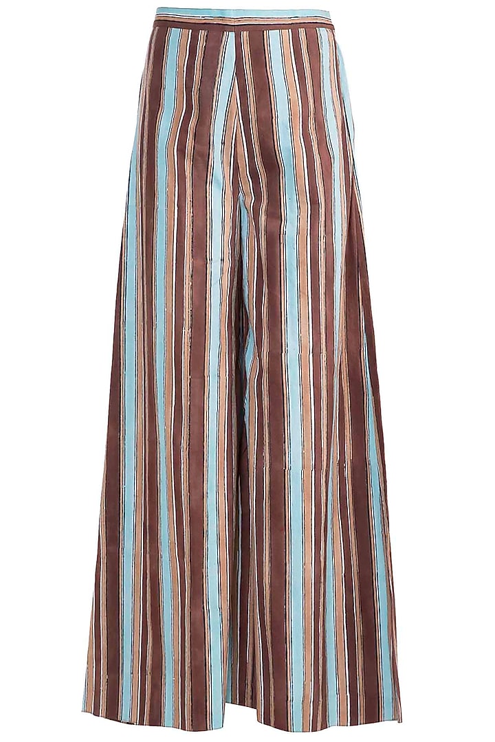 Ochre Brown Roped Top With Culotte Pants by Ruchira Nangalia at Pernia's Pop Up Shop