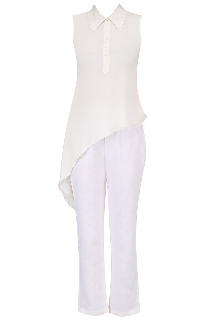 Ivory embroidered cape, shirt and pants set available only at Pernia's Pop Up Shop.