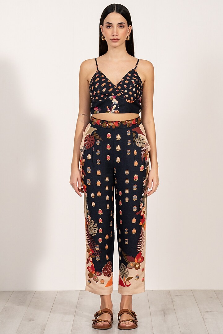 Multi-Colored Linen Viscose Printed Bustier by Ranna Gill at Pernia's Pop Up Shop