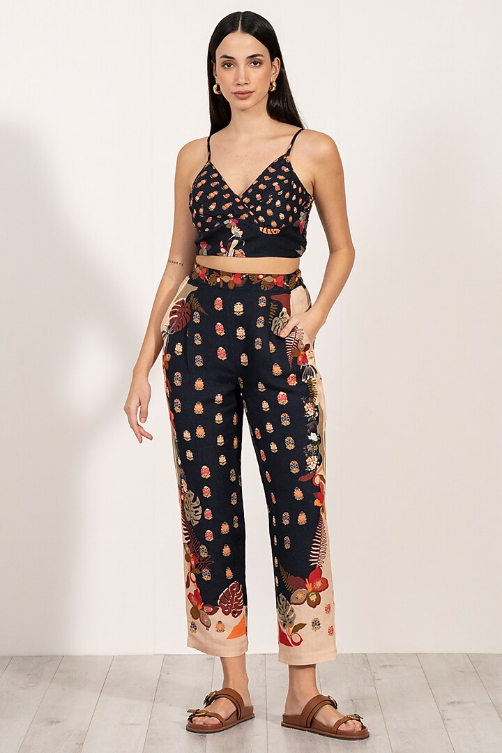 Multi-Colored Linen Viscose Printed Bustier by Ranna Gill at Pernia's Pop Up Shop