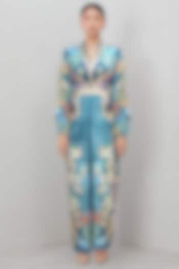 Multi-Colored Modal Satin Printed Jumpsuit by Ranna Gill at Pernia's Pop Up Shop