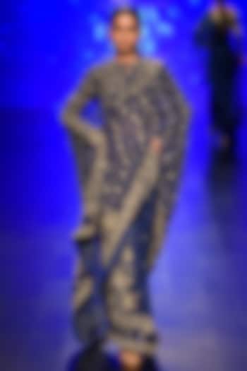 Blue jaal embroidered saree available only at Pernia's Pop Up Shop.
