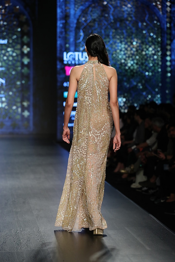 Gold Layered Gown by Rabani & Rakha at Pernia's Pop Up Shop