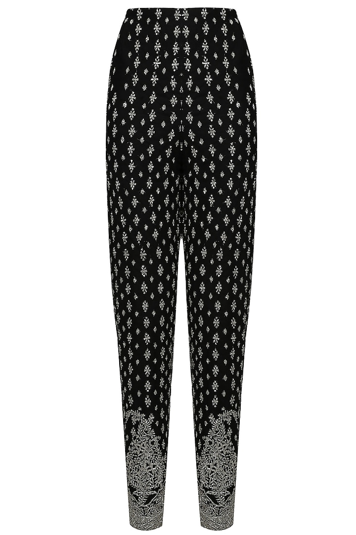 Black and silver embroiodered gown with fully embellished trousers available only at Pernia's Pop Up Shop.