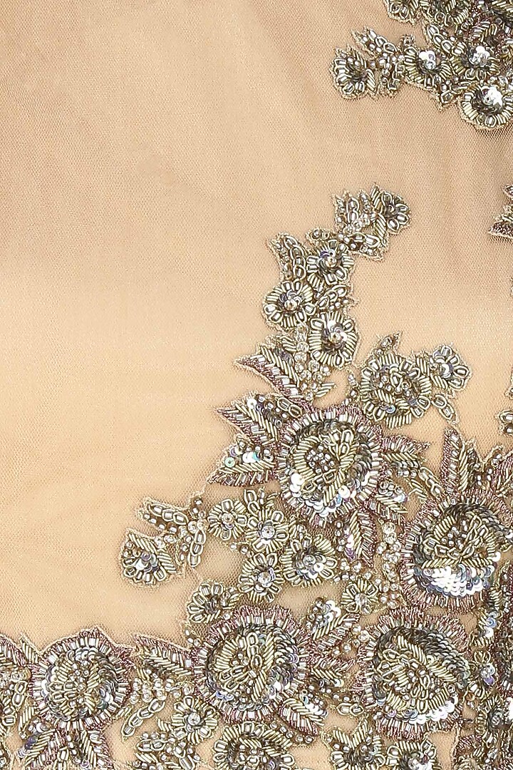 gold net side palla jewel yoke w. terq. silk trouser available only at Pernia's Pop Up Shop.