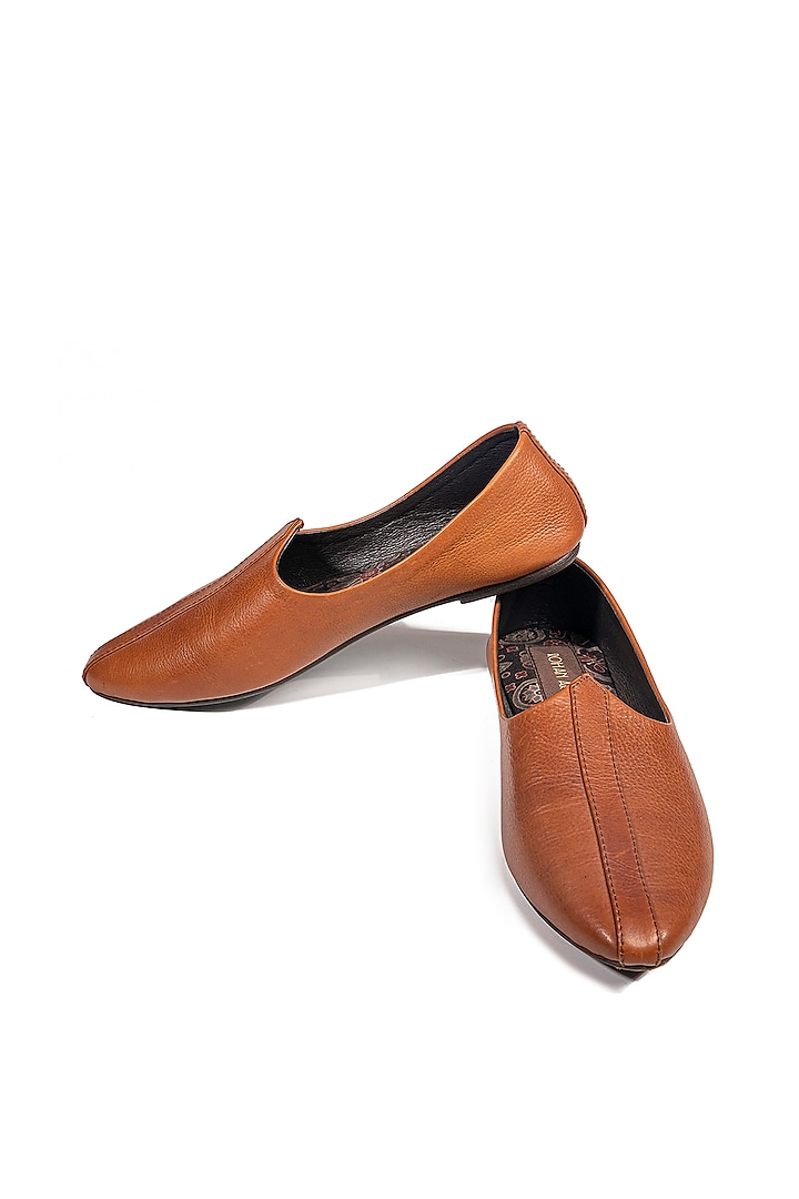 Tan Leather Mojris by ROHAN ARORA