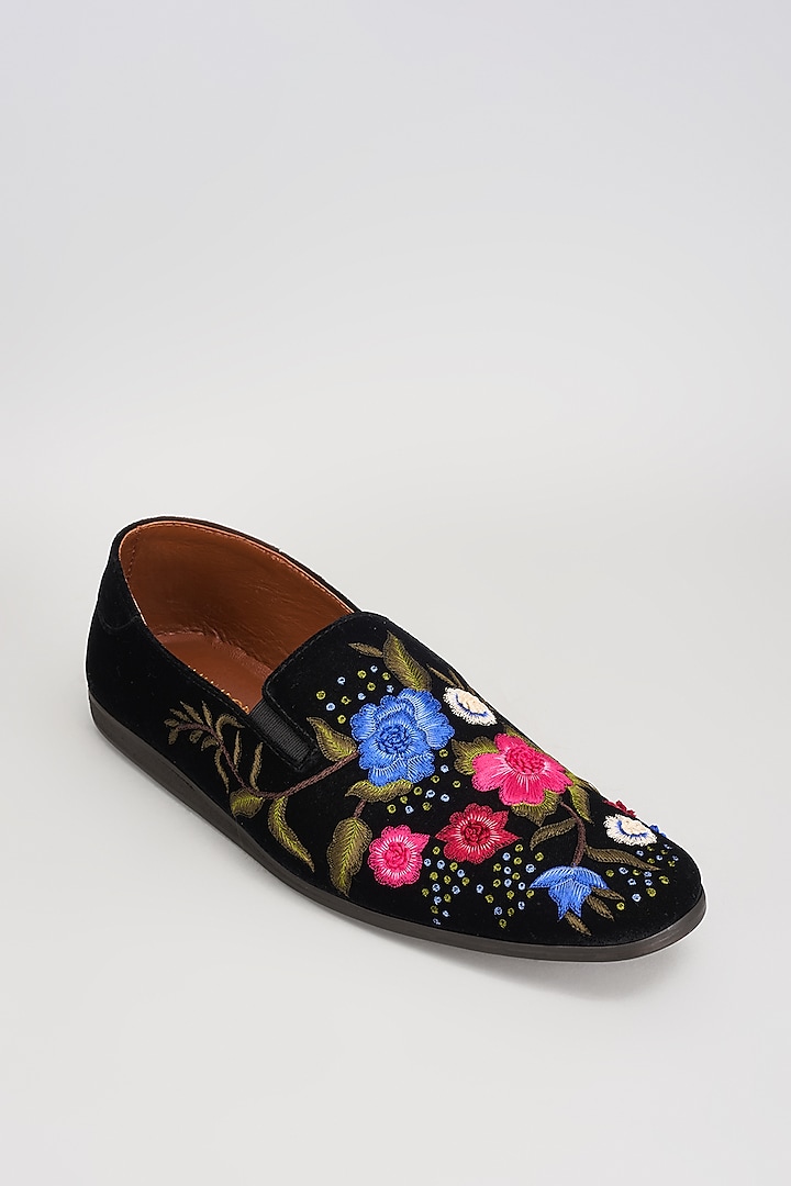 Multi-Colored Velvet Shoes by ROHAN ARORA at Pernia's Pop Up Shop
