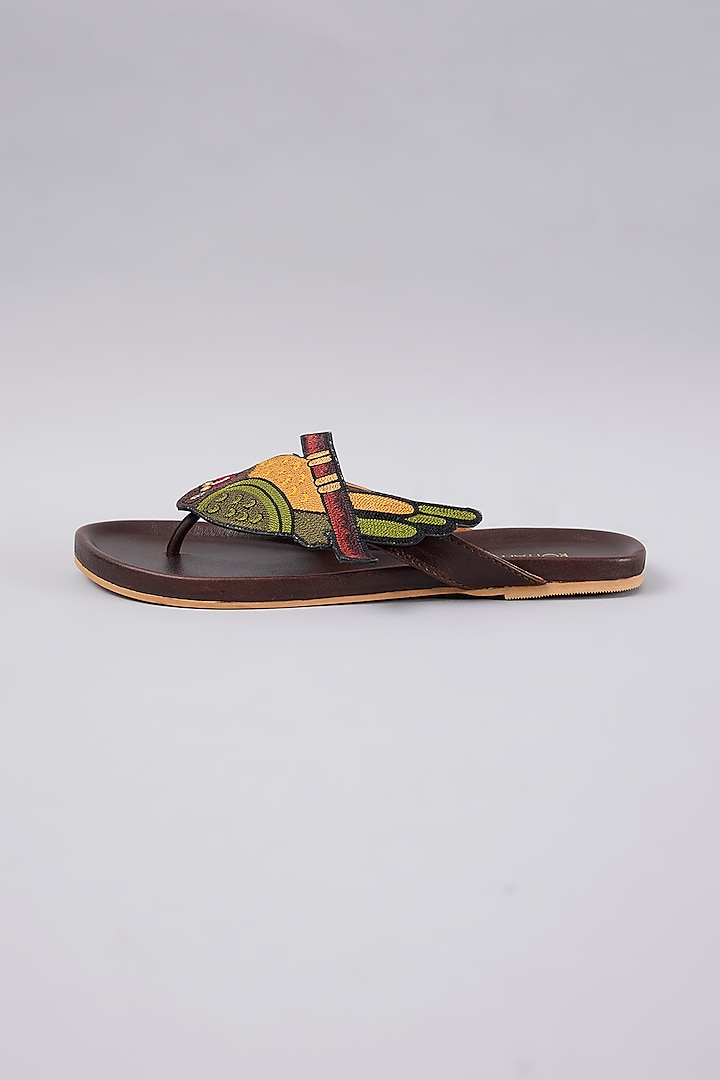 Brown Leather Sandals by ROHAN ARORA WOMENS at Pernia's Pop Up Shop