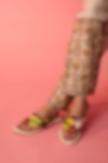 White Leather Sandals by ROHAN ARORA WOMENS at Pernia's Pop Up Shop