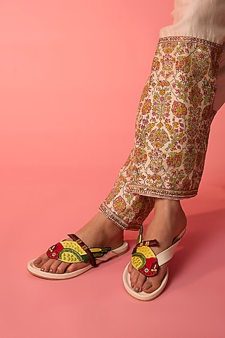 White Leather Sandals by ROHAN ARORA WOMENS