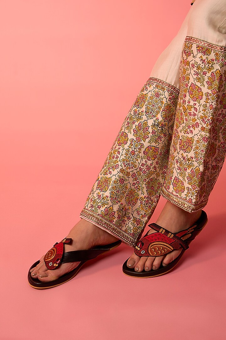 Black Leather Sandals by ROHAN ARORA WOMENS at Pernia's Pop Up Shop