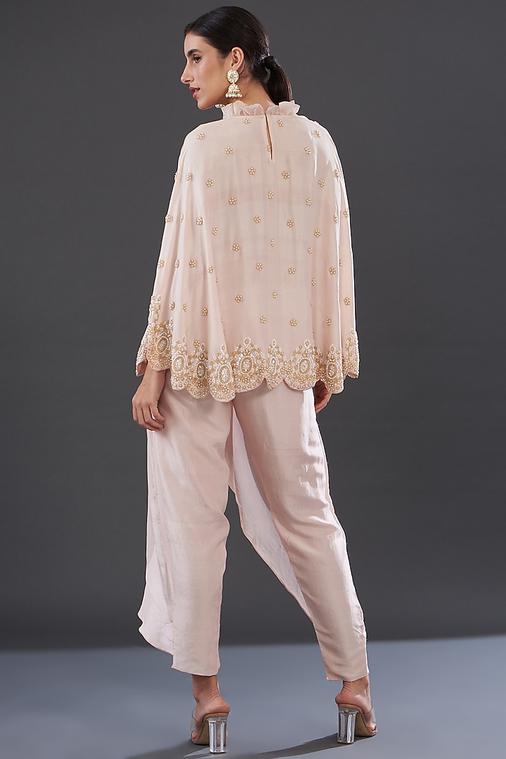 Baby Pink Silk Cape Set by Rococo by raghvi at Pernia's Pop Up Shop