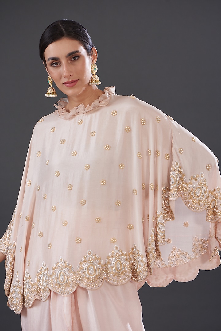 Baby Pink Silk Cape Set by Rococo by raghvi at Pernia's Pop Up Shop