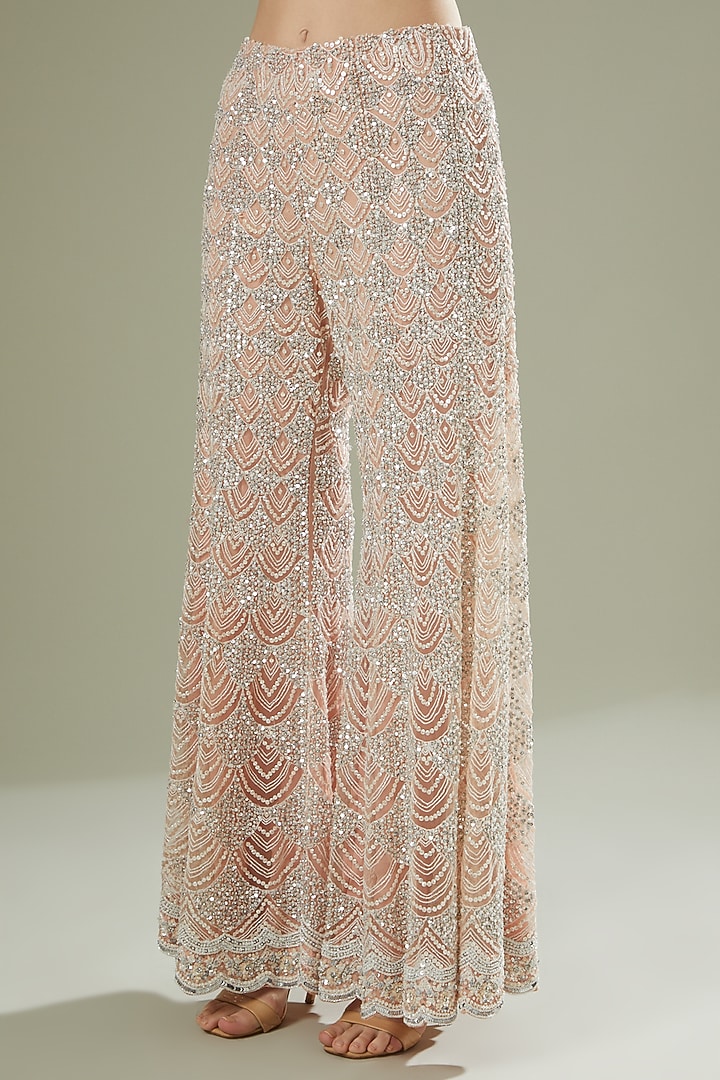 Blush Pink Embroidered Bridal Sharara Set by Rococo by raghvi at Pernia's Pop Up Shop