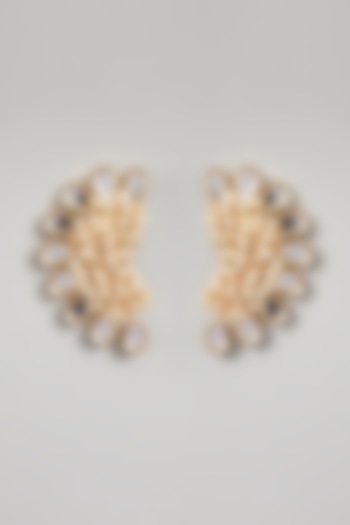 Gold Finish Baby Pearl Earrings by Rohita and Deepa