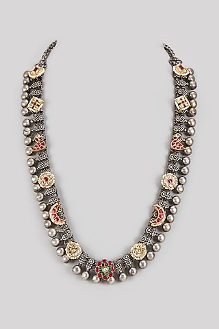 Two-Tone Finish Kundan Polki Necklace by Rohita and Deepa