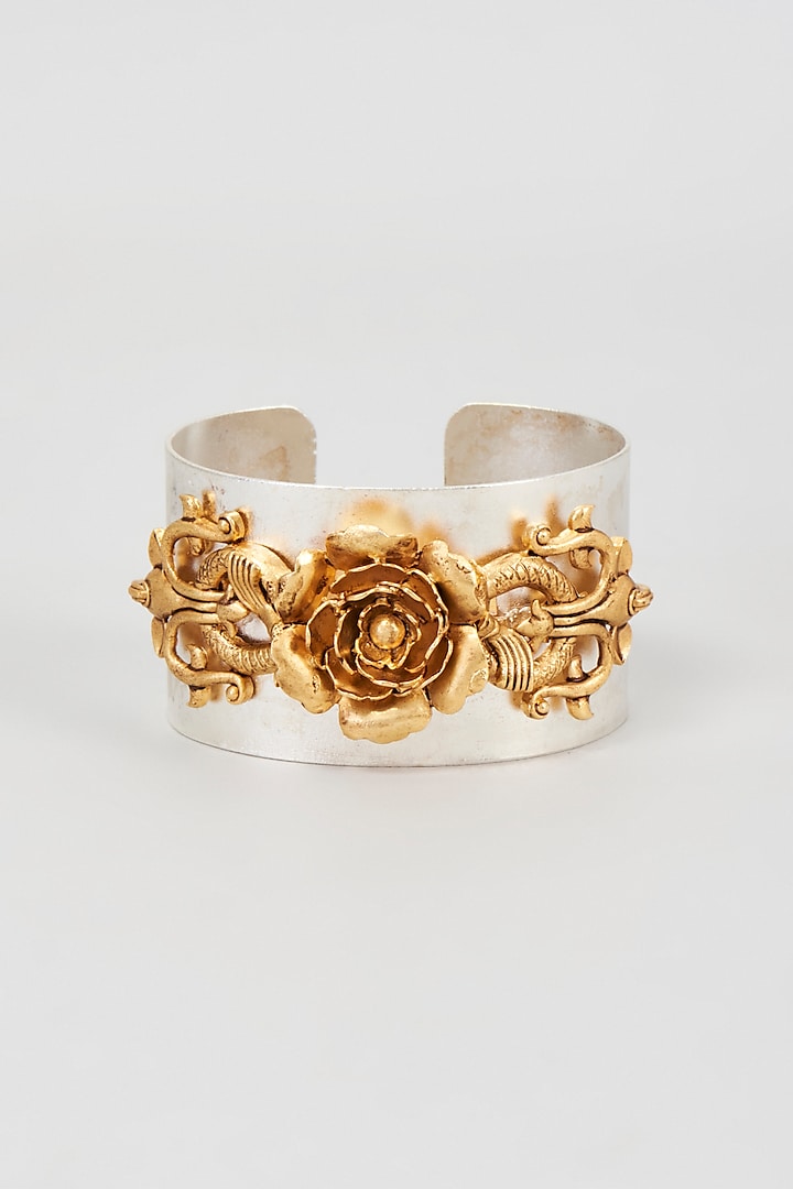 Two Tone Finish Pearl Cuff by Rohita and Deepa at Pernia's Pop Up Shop