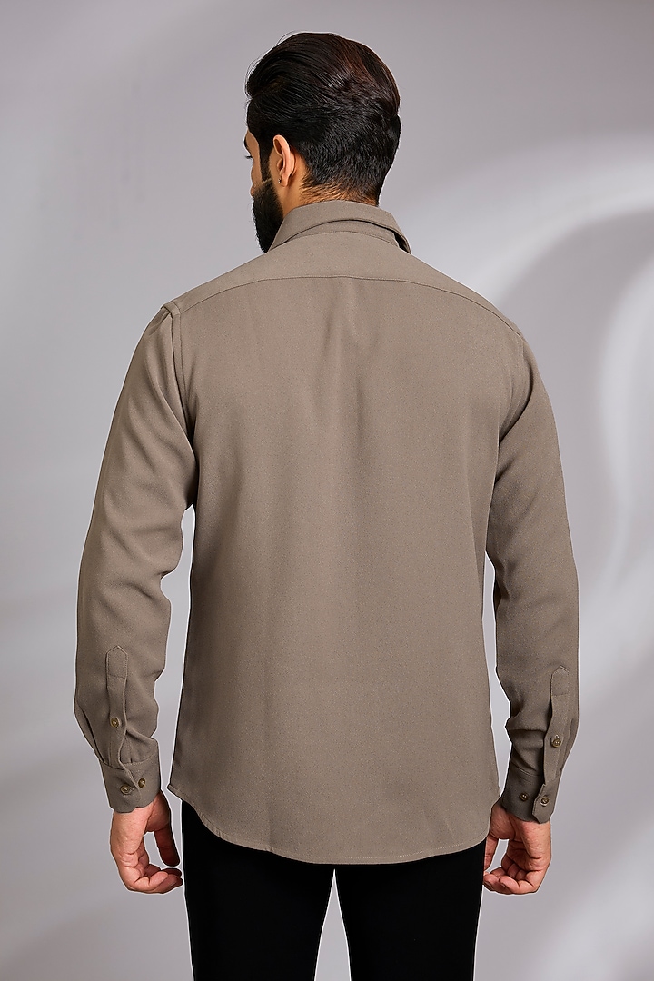 Beige Lachka & Armani Party Wear Shirt by Rohit Doshi at Pernia's Pop Up Shop