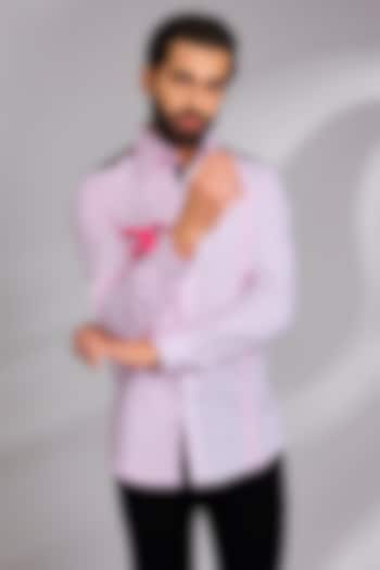 Pink Lachka & Armani Party Wear Shirt by Rohit Doshi at Pernia's Pop Up Shop