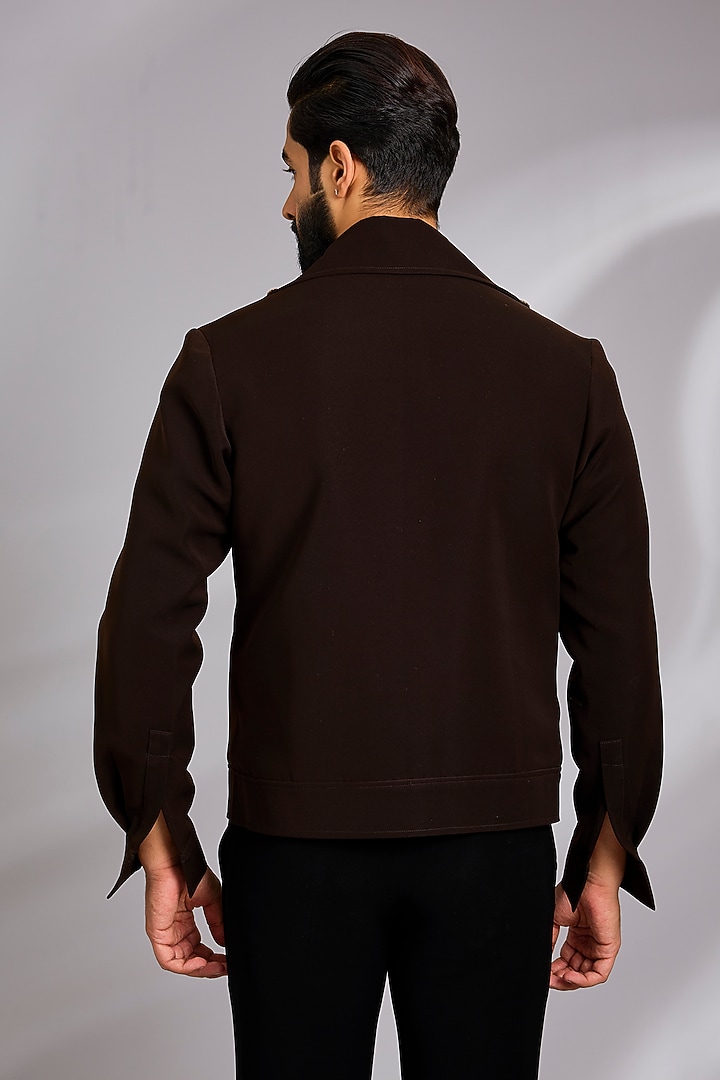 Brown Lachka & Armani Jacket by Rohit Doshi at Pernia's Pop Up Shop