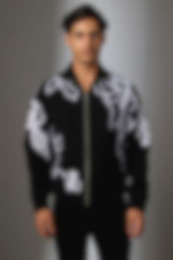 Black Silk Jacket by Rohit Doshi at Pernia's Pop Up Shop