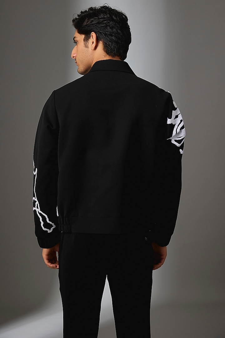 Black Silk Jacket by Rohit Doshi at Pernia's Pop Up Shop
