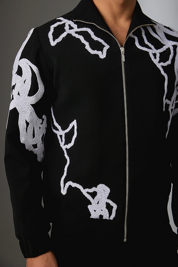 Black Silk Jacket by Rohit Doshi at Pernia's Pop Up Shop