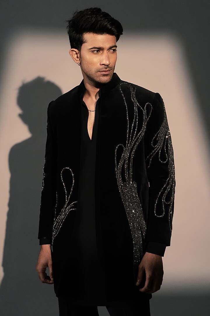Blue Velvet Tuxedo by Rohit Doshi at Pernia's Pop Up Shop