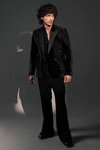 Black Velvet Tuxedo by Rohit Doshi