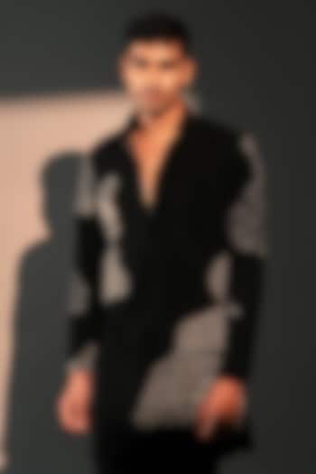 Black Imported Polyester Kurta by Rohit Doshi at Pernia's Pop Up Shop