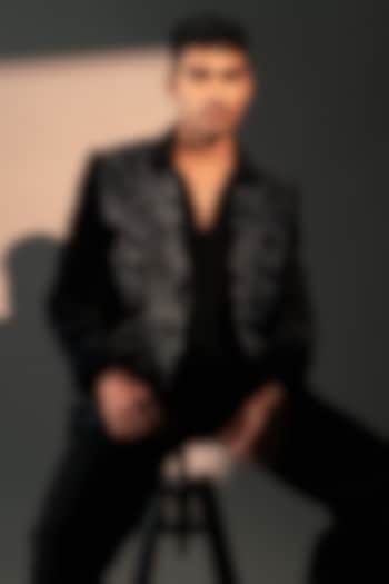 Black Velvet Jacket by Rohit Doshi at Pernia's Pop Up Shop