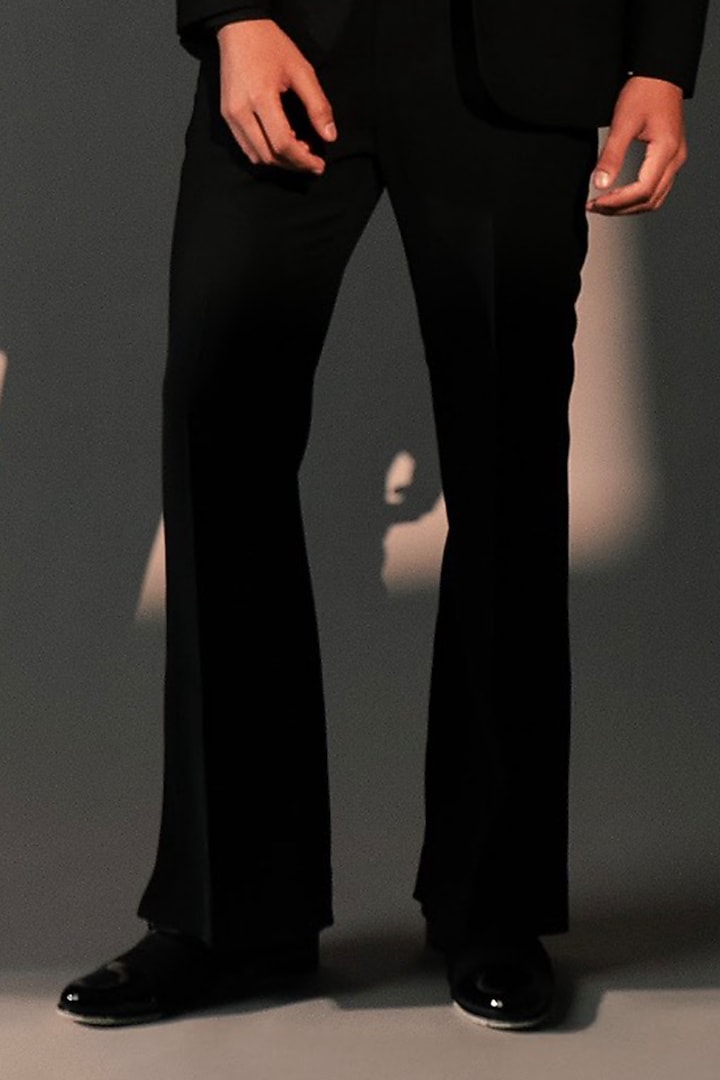 Black Imported Polyester Blazer Set by Rohit Doshi at Pernia's Pop Up Shop
