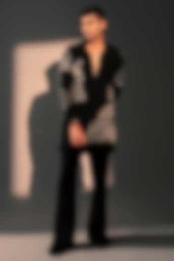 Black Imported Polyester Kurta Set by Rohit Doshi at Pernia's Pop Up Shop