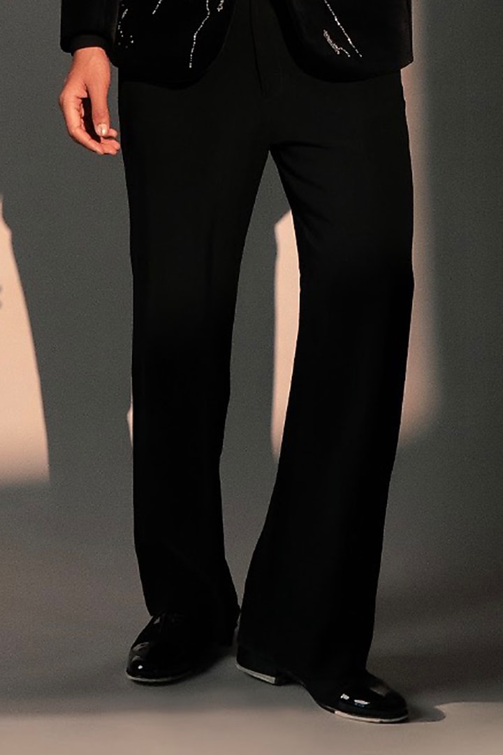 Black Velvet Blazer Set by Rohit Doshi at Pernia's Pop Up Shop