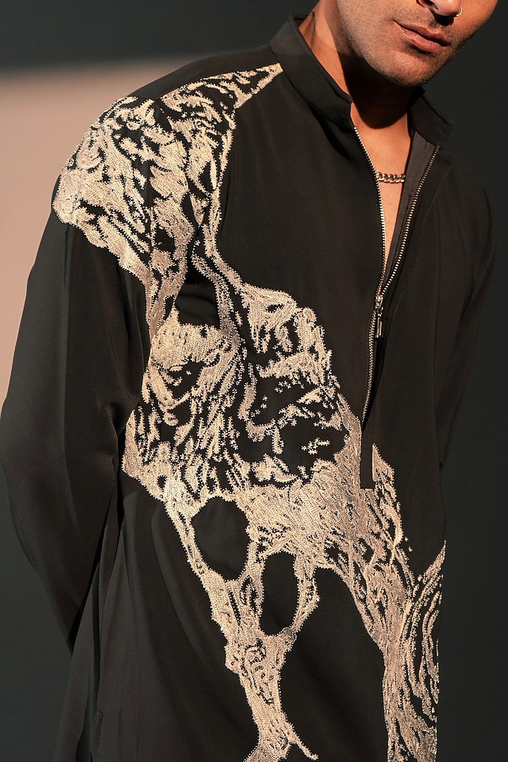 Matterhorn Grey Imported Polyester Kurta Set by Rohit Doshi at Pernia's Pop Up Shop